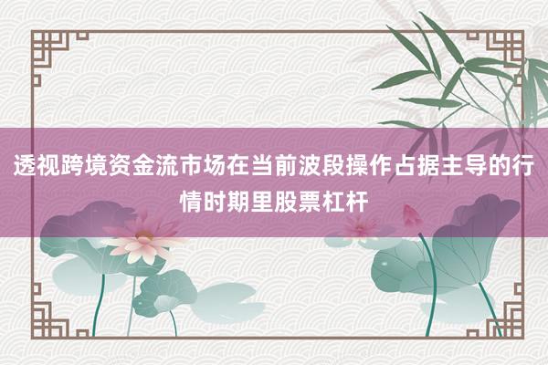 透视跨境资金流市场在当前波段操作占据主导的行情时期里股票杠杆