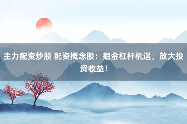 主力配资炒股 配资概念股：掘金杠杆机遇，放大投资收益！