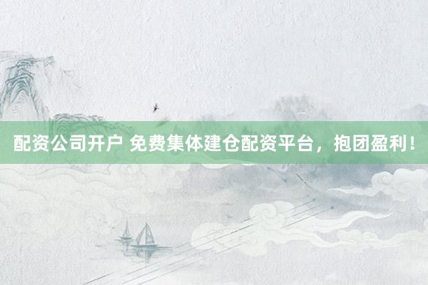配资公司开户 免费集体建仓配资平台，抱团盈利！