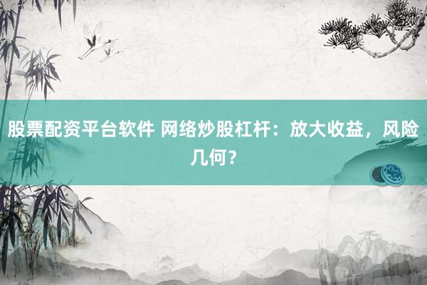 股票配资平台软件 网络炒股杠杆：放大收益，风险几何？