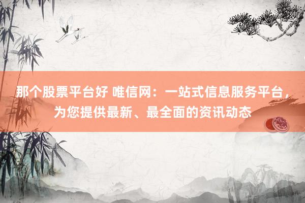 那个股票平台好 唯信网：一站式信息服务平台，为您提供最新、最全面的资讯动态